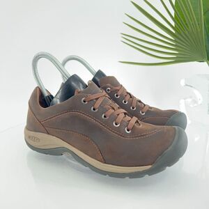 Keen Womens Presidio II Sneaker Size 7 Brown Leather LaceUp Shoe Work Athletic